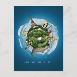 Planet Paris Surreal Digital Art briefkaart