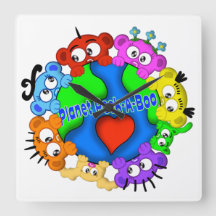 Planet Peek-A-Boo-ontwerpklok