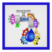 Planet Peek-A-BOO/Save Water Design Poster (Voorkant)