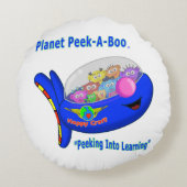 Planet PeekABoo Ronde Kussen (Achterkant)