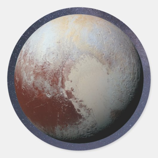Planet Pluto Classic Round Sticker (Voorkant)