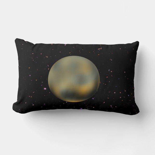 Planet Pluto Starry Sky Lumbar Pillow Kussen (Voorkant)