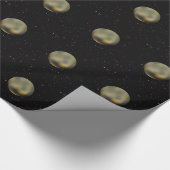 Planet Pluto Starry Sky Wrapping Paper Cadeaupapier (Hoek)