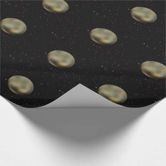 Planet Pluto Starry Sky Wrapping Paper Cadeaupapier (Hoek)