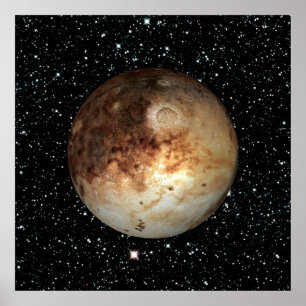 PLANET PLUTO-sterachtergrond (zonnestelsel) ~ Poster