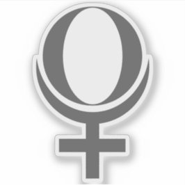 Planet Pluto Symbool (grijs) Sticker