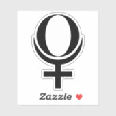 Planet Pluto Symbool (zwart) Sticker (Vel)