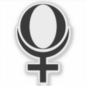 Planet Pluto Symbool (zwart) Sticker (Voorkant)