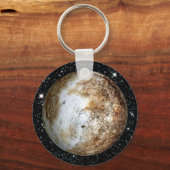 PLANET PLUTO v.2-sterren achtergrond (zonnestelsel Sleutelhanger (Voorkant)