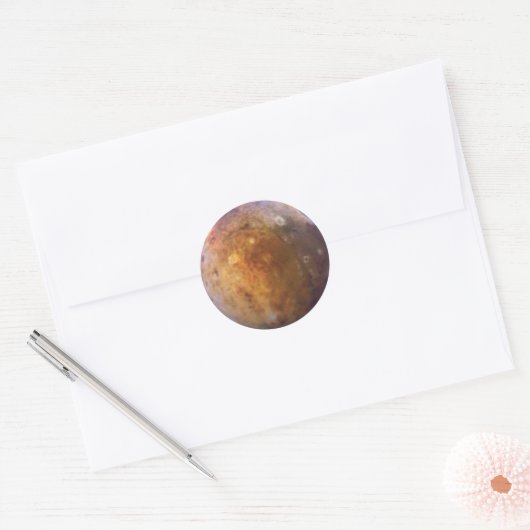 PLANET PLUTO (zonnestelsel) ~ Ronde Sticker (Envelop)