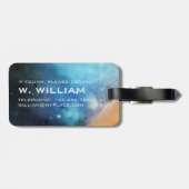 Planet Pluto Zonnestelsel Ruimte Galaxy Blue Bagagelabel (Achterkant horizontaal)