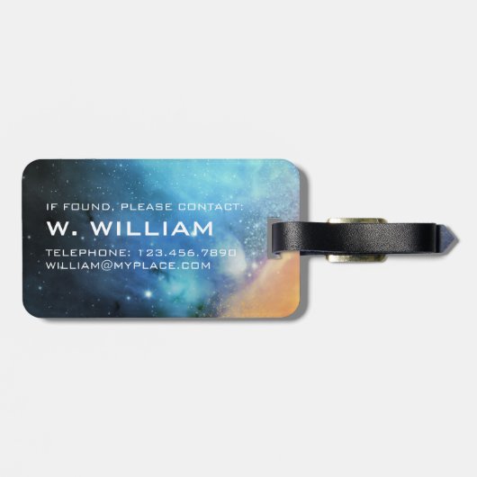 Planet Pluto Zonnestelsel Ruimte Galaxy Blue Bagagelabel (Achterkant horizontaal)
