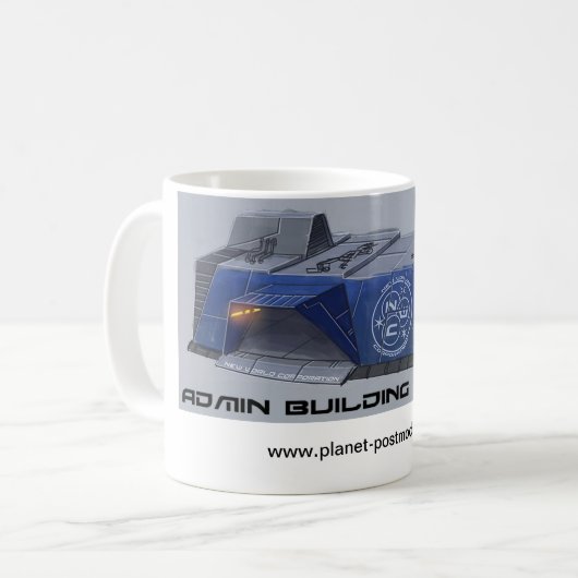 Planet Postmoderna Art: Admin Bldg Concept Mok (Voorkant links)