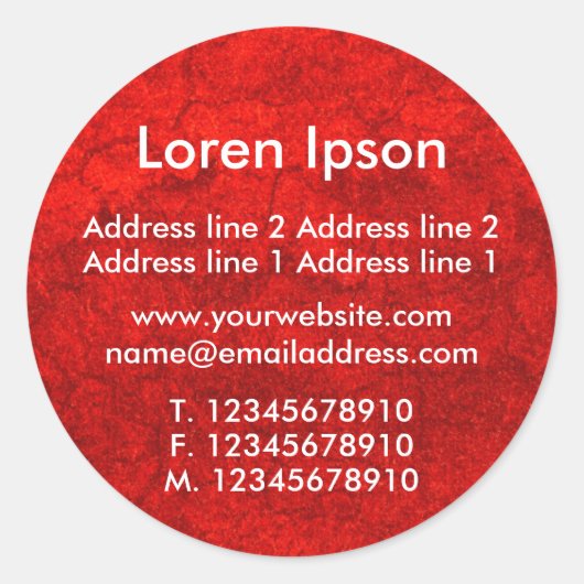 Planet Red Business / Profiel Ronde Sticker (Voorkant)