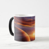 Planet Rings Sunset Cosmic Space Art Magische Mok (Voorkant links)