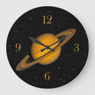 Planet Saturn Astronomy-lovers Wall Clock Grote Klok