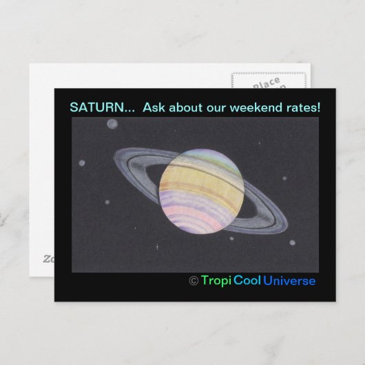 Planet SATURN briefkaart (Voorkant / Achterkant)