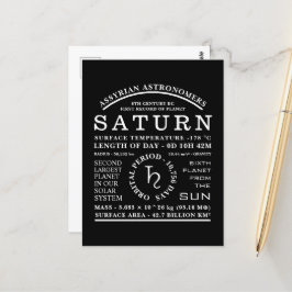 Planet Saturn Gedetailleerd Astronomisch Symbool Briefkaart