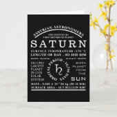 Planet Saturn Gedetailleerd Astronomisch Symbool Kaart (Gele Bloem)