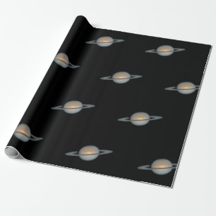 Planet Saturn met ringpatroon Cadeaupapier