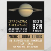 Planet Saturn, Planetarium Event Adverteren Flyer (Voorkant)