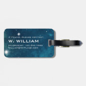 Planet Saturn Solar System Space Paars Galaxy Bagagelabel (Achterkant horizontaal)