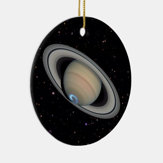 Planet Saturn Starry Sky Keramisch Ornament (Rechts)