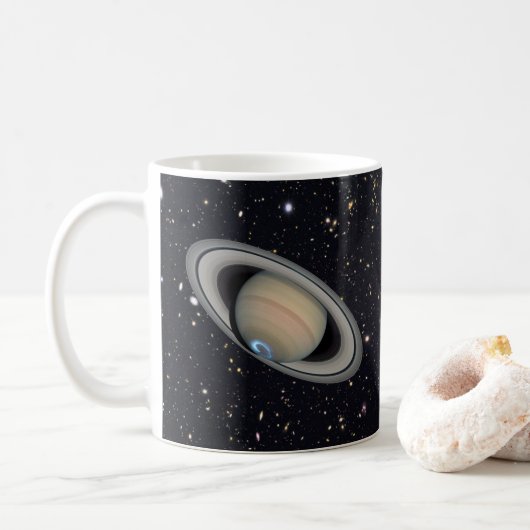Planet Saturn Starry Sky Koffiemok (Met donut)