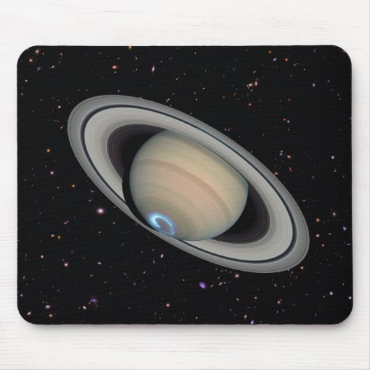Planet Saturn Starry Sky Mousepad Muismat (Voorkant)