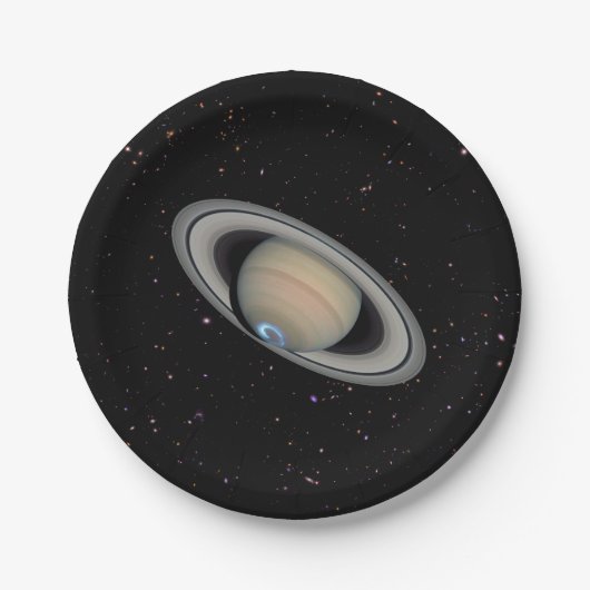 Planet Saturn Starry Sky Papieren Bordje (Voorkant)