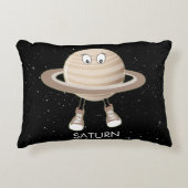 Planet Saturn & Stars Accent Kussen (Voorkant)