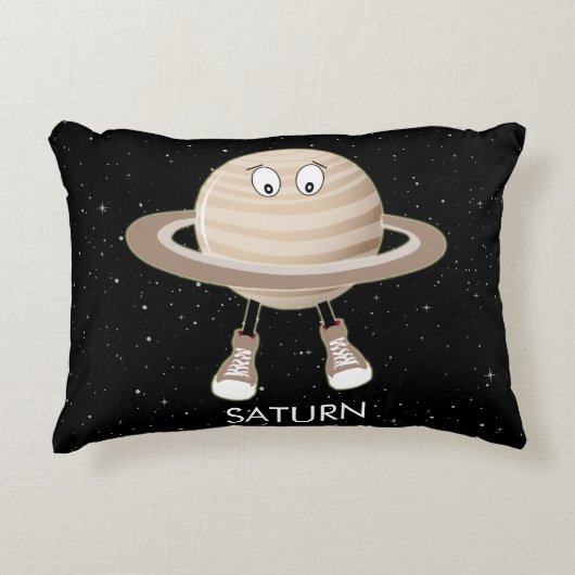 Planet Saturn & Stars Accent Kussen (Voorkant)