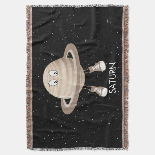 Planet Saturn & Stars Deken (Voorkant Verticaal)