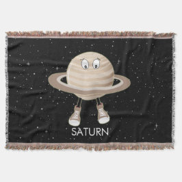 Planet Saturn & Stars Deken