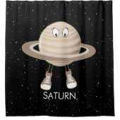 Planet Saturn & Stars Douchegordijn (Voorkant)
