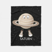 Planet Saturn & Stars Fleece Deken (Voorkant)