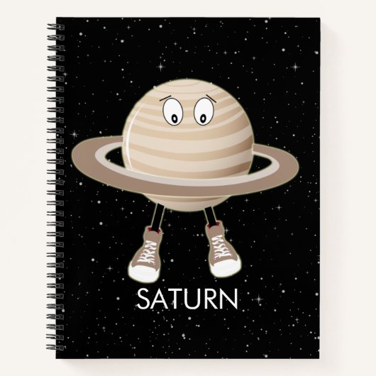 Planet Saturn & Stars Notitieboek (Voorkant)
