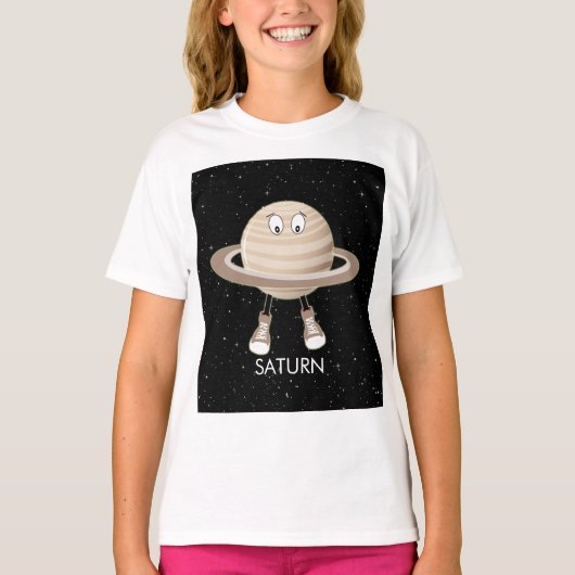 Planet Saturn & Stars T-shirt (Voorkant)