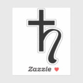 Planet Saturn Symbool (zwart) Sticker (Vel)