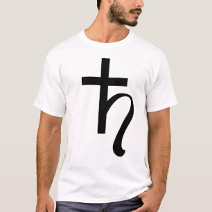 Planet Saturn Symbool (zwart) T-shirt