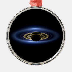 Planet Saturn voor de zon Metalen Ornament