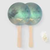 Planet Saturn's Moon Titan Handwaaier (Voorkant en achterkant)