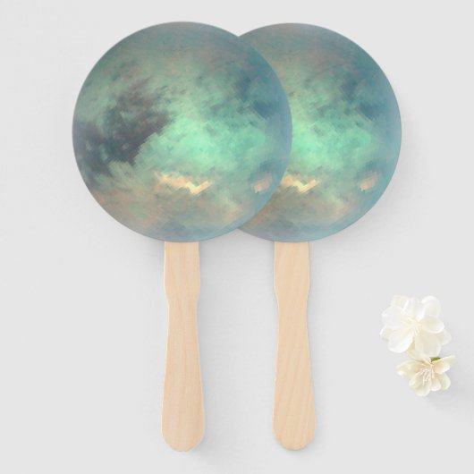 Planet Saturn's Moon Titan Handwaaier (Voorkant en achterkant)