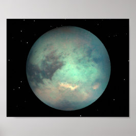 Planet Saturn's Moon Titan Poster