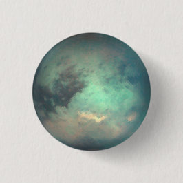 Planet Saturn's Moon Titan Ronde Button 3,2 Cm