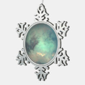 Planet Saturn's Moon Titan Tin Sneeuwvlok Ornament (Rechts)