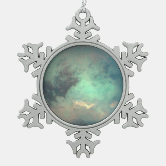 Planet Saturn's Moon Titan Tin Sneeuwvlok Ornament (Voorkant)