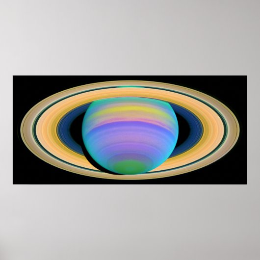 Planet Saturn's Rings als gezien in Ultraviolet Li Poster (Voorkant)