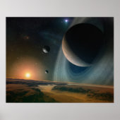 Planet scape - kunstdrukkunst in de ruimte poster (Voorkant)