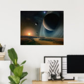 Planet scape - kunstdrukkunst in de ruimte poster (Thuiskantoor)